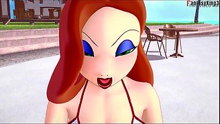 Swimsuits, hot blonde, toon