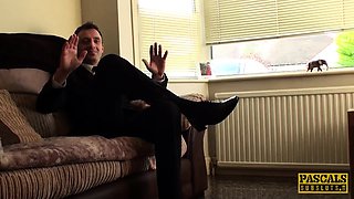 PASCALSSUBSLUTS - Redhead Sabrina Jay dicked hard in bondage