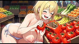 Funny Jokes and Boobs in Market, Ai Animation