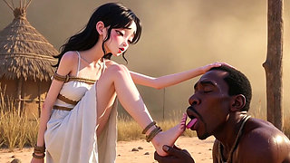 White Woman Tied in Africa - African Man Licking Her Feet