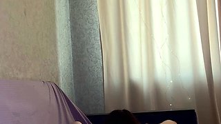 rub your pussy on the bed watching porn