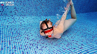 Underwater Submission Ball Gag & Blindfolded Prey