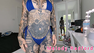 Dark and Light Blue Frilly Micro Bikini Try on Haul Melody Radford