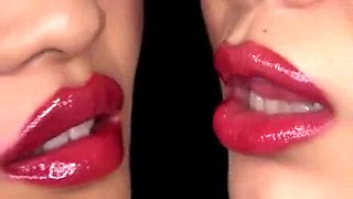 Japanese Lesbian Lipstick Kiss II