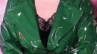 Sexy Mistress Teasing by Big Dildo Strap-on... and Wearing Black Nylon Stockings