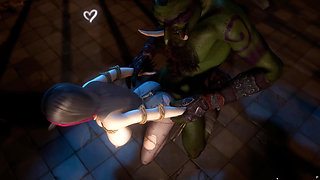 3D BBW Asian MILF Got Her Pussy Fucked so Hard by Huge Monster Dick