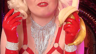 Femdom POV cuckold video from latex mistress