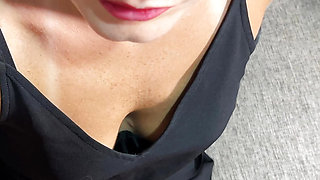 Elegant Dame in Evening Dress Enjoys Servant's Load