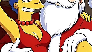 Santa Claus Fucks Married Housewife Marge Simpson on Christmas Day