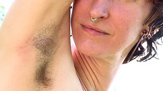 NAUGHTYNATURALS Real Natural Woman Teasing in the Garden