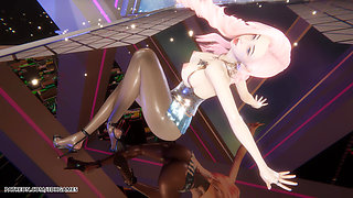 [mmd] Hyolyn - Wait Seraphine Sexy Striptease League of Legends Uncensored Hentai