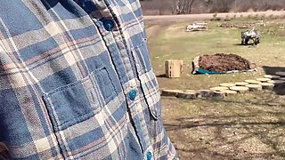 Pee on the Ground Near Truck Wheel