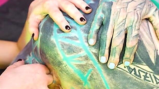 Two Hot Girls in Latex and High Heels Using Big Metal Toy Together, Atp, Anal Gapes, Lesbian