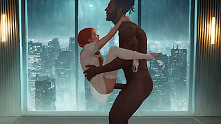 Busty Indian MILF Mila Ai Rides Boss's Big Black Cock - 3D Hentai Anal & Creampie Sex