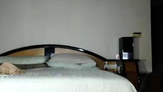 Amateur webcam slut shows tit on cam