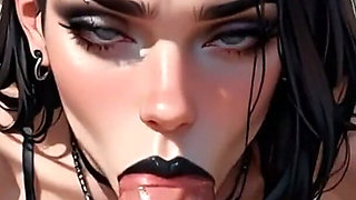 Anime Ai Tattooed Girl Gives Her Friend a Blowjob He'll Never Forget