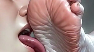90yo Granny Foot Worship - Slave Licking Her Wrinkled Feet While She Is Horny