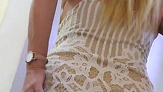 Big Butt Ass Spreading & Close up Bum Winking in Cute Dress After Flashing Tits & Pussy