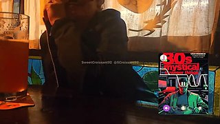 French Wife Has Risky Orgasm at Bar While Waiter Watches - Remote Vibrator Tease