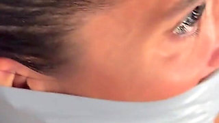 Bound, Gagged and Hogtied. Thief Silences Latina and Rachel Lei with Their Own Panties