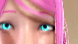 Pink Hair Girl in Mini Skirt Fucked with Monster Cock Riding It Until Cumshot on a Floor