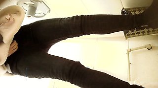 Cute amateur asian web cam girl playing with her toy