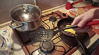 Stepsis Baked Burgers with Stepbrother and Got Fucked