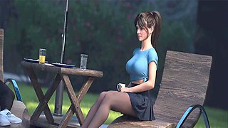 Sexy big-titted teacher in a summer fantasy by Loveskysan69