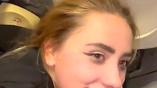 Toilet pee fun sloppy teen blowjob