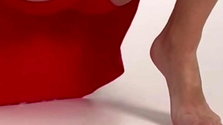 teasing yoga red skirt