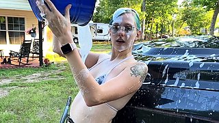 Amateur teen outdoor nailed