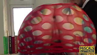 Toyed and paddled tattooed submissive lady