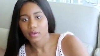 SisLovesMe - Horny ebony teen gets her black pussy fucked with dildo and stepbros cock