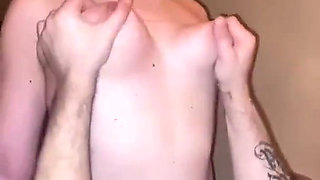 Tits slapping, rough nipple and tits play
