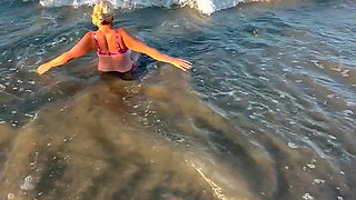 Try Not to Wet My Hair While Play with the Waves
