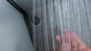 Sensual Red Nails Soapy Shower Handjob