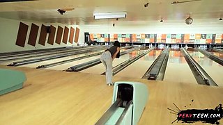 Gaby Ortega Sneaky Blowjob in Bowling Alley - Public Sex Caught on Camera