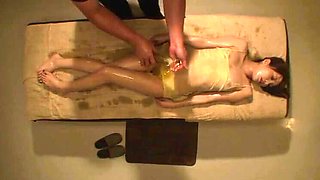 Japanese Amateur Erotic Massage with Oil - Young Asian Wife Gets Deep Throat and Cum on Big Tits Part 3