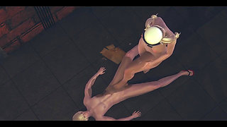 Genshin Impact Hentai- Barbara and Lumine Footjob and Threesome - Japanese Asian Manga Anime Game Porn