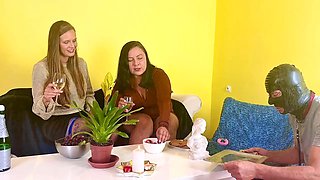 Young Daniel Daan Gives Erotic Blowjobs to ChristinaSantes and Her Friend Part 1