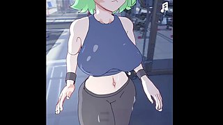 Colored hair, gym rat, gym