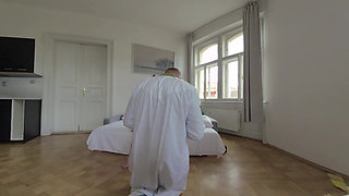 Lady Dee Grants a Rough Threesome Wish for Matt and Charlie to Get Cumed!