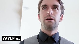 Sexy Housewife Craves Attention and Fucks Husband's Big Cock Intern in Bedroom