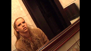 This Beautiful Busty Girl Masturbates on the Street and Gives a Blowjob at Home