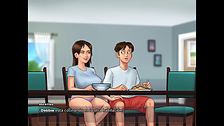 Stepmom fucks her stepdaughter's boyfriend after she fucks him INFIDELITY - summertime saga
