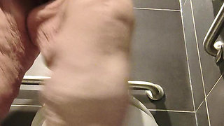 In the Public Bathroom Whore Gets Naughty Will She Get Caught?