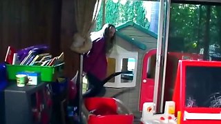 Brunette babysitter gets rough fuck