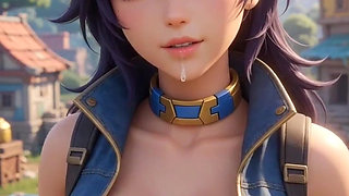 Sexy Black-haired 3D Anime Girl