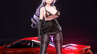 32, [mmd] Big Duck Duck - Arrogant Dance Abracadabra Black Silk Pantyhose Sexy Underwear Breast Chain Anal Plug Double Hole Thrusting