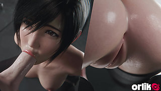 Yuffie Final Fantasy 7 Completely Nude Blowjob Service - Wet & Messy 4K 3D Animation